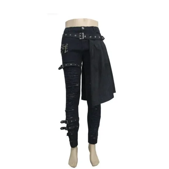Devil Fashion "Incubus" Punk Ripped Trouser - Picture 4 of 11